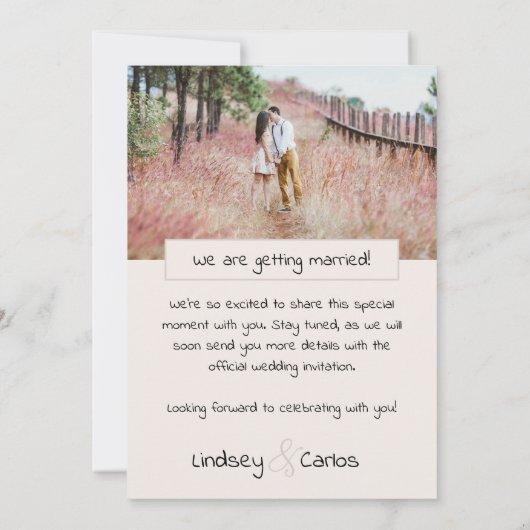 スイートフォト結婚のドレスシルエット赤面 セーブザデート (裏面)