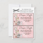 スイートフォレストウッドランドガールズおむつラッフルインサート 招待状 (正面)