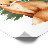 スイートフォレストキツネウッドランド子供部屋デコール ポスター (角)