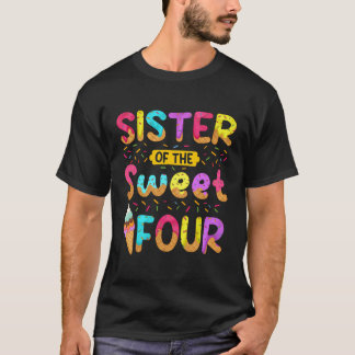 スイートフォーの姉妹 4歳の誕生日の女の子 アイスクリーム Tシャツ