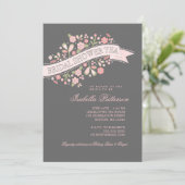 スイートフラワーズブライダルシャワーティーパーティの招待状 招待状 (スタンド正面)