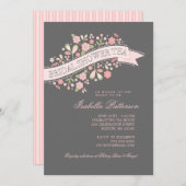 スイートフラワーズブライダルシャワーティーパーティの招待状 招待状 (正面/裏面)
