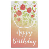 スイートフラワーパターン（の模様が）あるデザイン スモールペーパーバッグ (裏面)