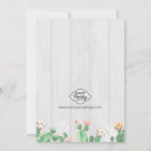 スイートフローラサボテンベビーシャワー招待状 招待状 (裏面)