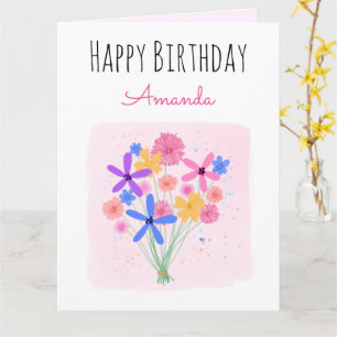 スイートフローラブーケ誕生日 カード