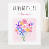 スイートフローラブーケ誕生日 カード (正面)