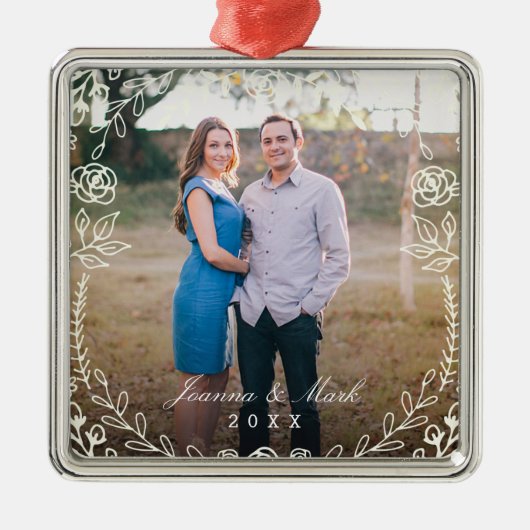 スイートフローラモノグラムホリデーオーナメント メタルオーナメント (正面)