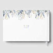 スイートフローラルパターンダスティブルーゴールドフォイルID1045 ゲストブック (裏面)