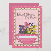 スイートブライダルシャワーティーパーティの招待状 招待状 (正面/裏面)