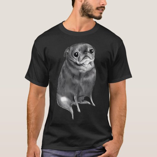 スイートブラックパグ Tシャツ (正面)