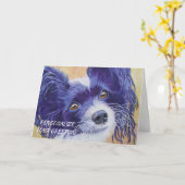 スイートブラックパピヨンパピー カード (黄色い花)