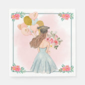 スイートブルネットガールウォーターの色卒業 スタンダードランチョンナプキン (正面)