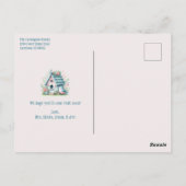 スイートブルーとピンクバードハウス「引っ越しました」 ポストカード (裏面)