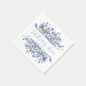 スイートブルーのワイルドフラワーガーデンベビーシャワー スタンダードカクテルナプキン (角)