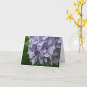 スイートブルーアジサイの花の写真ノート カード (黄色い花)