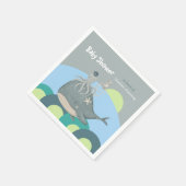 スイートブルーウォーター航海のカラーホエールベビーシャワー スタンダードカクテルナプキン (角)