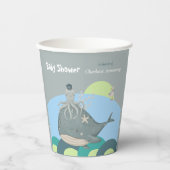 スイートブルーウォーター航海のカラーホエールベビーシャワー 紙コップ (正面)