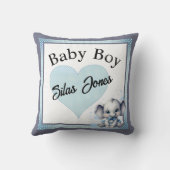 スイートブルーエレファント – リトルピーナッツ クッション (裏面)