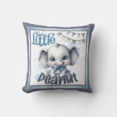 スイートブルーエレファント – リトルピーナッツ クッション (正面)