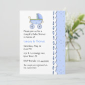 スイートブルーカップルズベビーシャワー招待状 招待状 (スタンド正面)