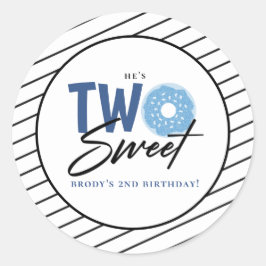 スイートブルードーナツ二体誕生日 ラウンドシール