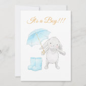 *~*スイートブルーバニーベビーシャワー招待状 招待状 (正面)