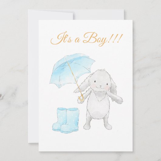 *~*スイートブルーバニーベビーシャワー招待状 招待状 (正面)