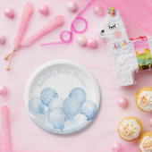 スイートブルーバルーンベビーシャワー紙プレート ペーパープレート (パーティー)