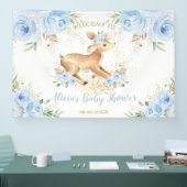 スイートブルーフローラベビーディアファウンボーイベビーシャワー 横断幕 (トレードショー)