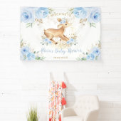 スイートブルーフローラベビーディアファウンボーイベビーシャワー 横断幕 (インサイチュ)