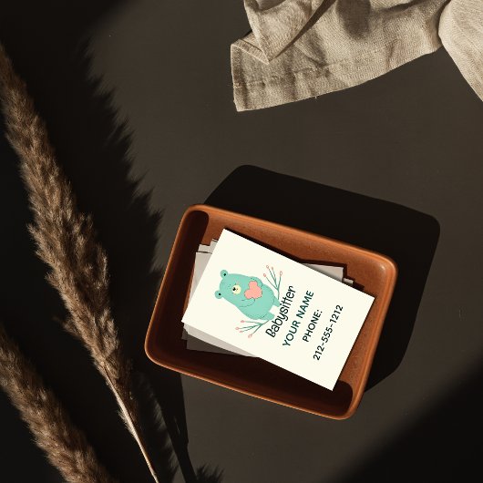 スイートブルーベアハートベビーシッターQRコード 名刺