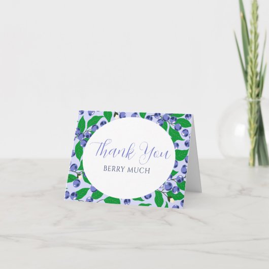 スイートブルーベリーブルーベビーシャワー サンキューカード (正面)