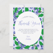 スイートブルーベリーブルーベビーシャワー サンキューカード (正面)