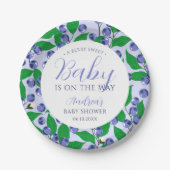 スイートブルーベリーブルーベビーシャワー ペーパープレート (正面)