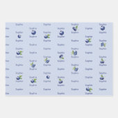 スイートブルーベリー子供の誕生日 ラッピングペーパーシート (正面3)