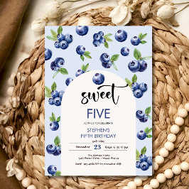 スイートブルーベリー子供の誕生日 招待状