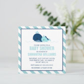 スイートブルーホジールボーイ赤ちゃんシャワー 招待状 (スタンド正面)