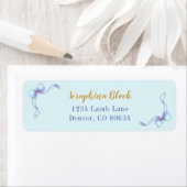 スイートブルーボウ赤ちゃんシャワーラベル ラベル (インサイチュ)