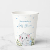 スイートブルーモーミーベビーゾウフローラベビーシャワー 紙コップ (裏面)