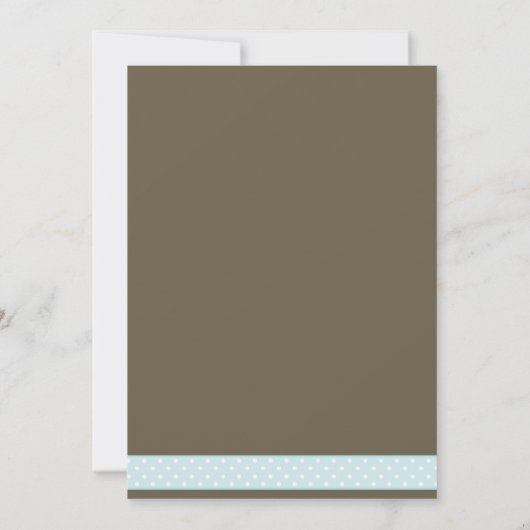 スイートブルー水玉模様フォトベビー誕生 案内状 (裏面)