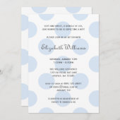 スイートブルー水玉模様男の赤ちゃんシャワー招待状 招待状 (正面/裏面)