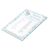 スイートブルー&グレーエレファントベビーシャワー – ゲーム2 ノートパッド (アングル)