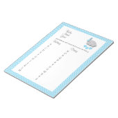 スイートブルー&グレーエレファント – ベビー名物ゲーム ノートパッド (アングル)