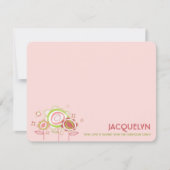 スイートプチピンクブロッサムフローラガールベビーシャワー サンキューカード (正面)