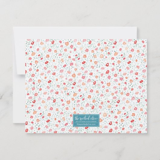 スイートプティットフローラパーソナライズされた文房具 ノートカード (裏面)