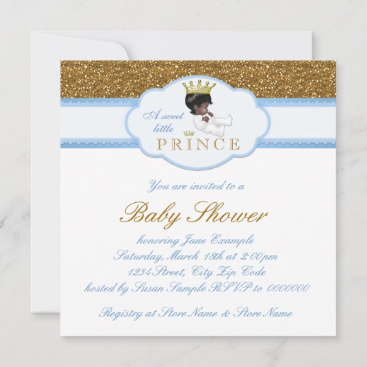 スイートプリンスエスニックベイビーシャワー 招待状 (裏面)