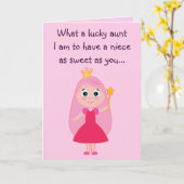 スイートプリンセスハッピーバースデー叔母と姪 カード (黄色い花)