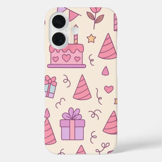 スイートプリンセスパーティーお祝いパターン Case-Mate iPhoneケース (裏面)