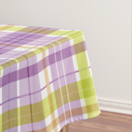 スイートプレイドパステルパープルグリーン テーブルクロス