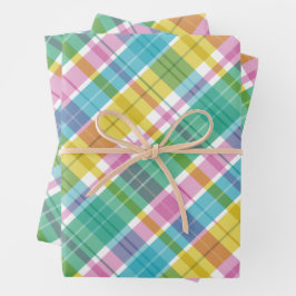 スイートプレイドパステル ラッピングペーパーシート